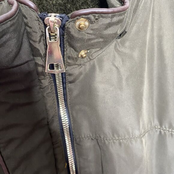 Greenlander Jacket Quilted Full Zip Snap Up Drawstring Green Coat Size Large - Picture 4 of 9